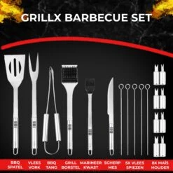 GrillX Barbecue Gereedschap Set - 19-delig - Inclusief Luxe Draagtas - BBQ Accesoires - Gereedschapset 17 GrillX Barbecue Gereedschap Set - 19-delig - Inclusief Luxe Draagtas - BBQ Accesoires - Gereedschapset -Optimaal Barbecue Winkel 1200x1200 643
