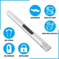 Aansteker Elektrisch - Plasma Aansteker - Aansteker Voor Kaarsen - Oplaadbaar Met USB Kabel - Windproof - SEVEND® -Optimaal Barbecue Winkel 1200x1200 652