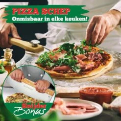 Ecowize Pizzaschep Voor BBQ En Oven - Aluminium Pizzaspatel Vierkant 30cm Met Inklapbaar Handvat - Met Extra Professionele Pizzasnijder -Optimaal Barbecue Winkel 1200x1200 815