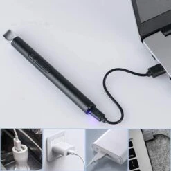 Oplaadbare Lange Elektrische Aansteker - Duurzame Plasma Aansteker - Inclusief Cadeauverpakking - BBQ - Kaarsen - Zwart -Optimaal Barbecue Winkel 1200x1200 843