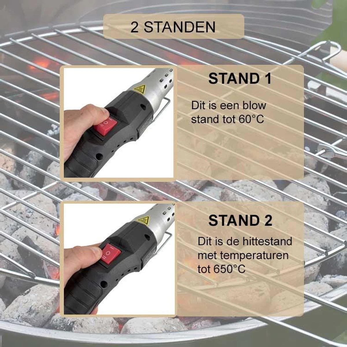 BBQ Aansteker Inclusief 3-in-1 BBQ Borstel - Looftlighter - One Minute Lighter - Elektrische BBQ Aansteker - BBQ Starter - BBQ Accessoires 3 BBQ Aansteker Inclusief 3-in-1 BBQ Borstel - Looftlighter - One Minute Lighter - Elektrische BBQ Aansteker - BBQ Starter - BBQ Accessoires - Afbeelding 3