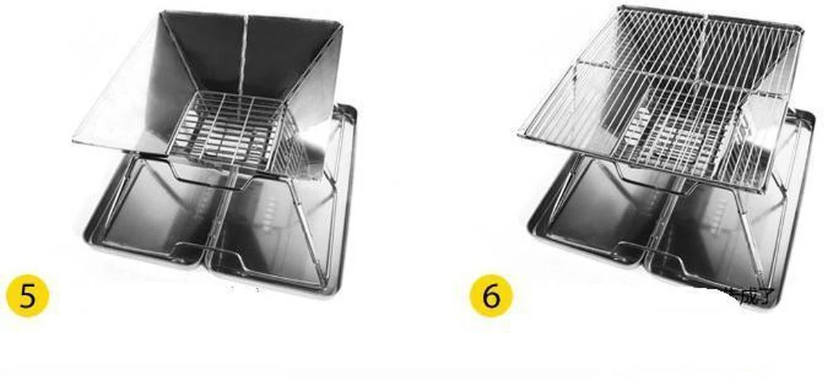 United Entertainment - Opvouwbare Houtskoolbarbecue - RVS - Met Koffer En Draagtas 11 United Entertainment - Opvouwbare Houtskoolbarbecue - RVS - Met Koffer En Draagtas - Afbeelding 11