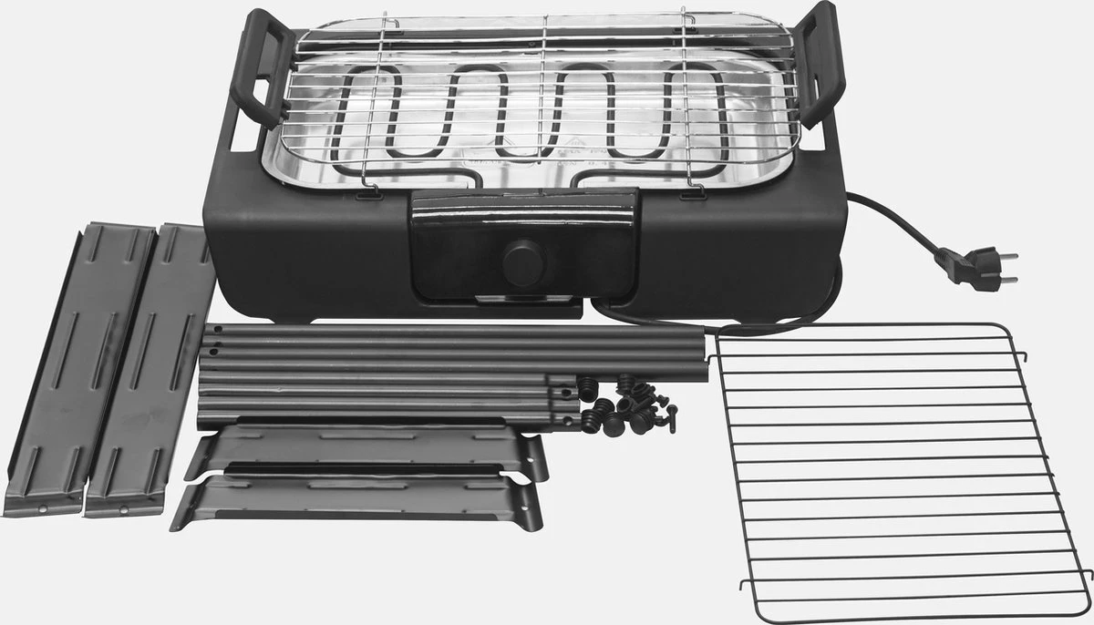 Royalty Line Elektrische Barbecue - Indoor En Outdoor BBQ - Tafelgrill - Elektrische Grill - Grill Oppervlak 40x24 Cm - 2000W - Met Stand - Zwart 4 Royalty Line Elektrische Barbecue - Indoor En Outdoor BBQ - Tafelgrill - Elektrische Grill - Grill Oppervlak 40x24 Cm - 2000W - Met Stand - Zwart - Afbeelding 4