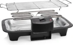 Tristar BQ-2813 Electrische Tafelbarbecue - Grilloppervlak (LxB) 38x22 Cm - 2000W - Zwart -Optimaal Barbecue Winkel 1200x739
