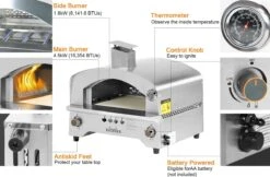 Bighorn Outdoor Edelstaal Gas Pizza Oven - Draagbare Gas Barbecue - Edelstaal -Model SRGG20001 -Optimaal Barbecue Winkel 1200x787 1