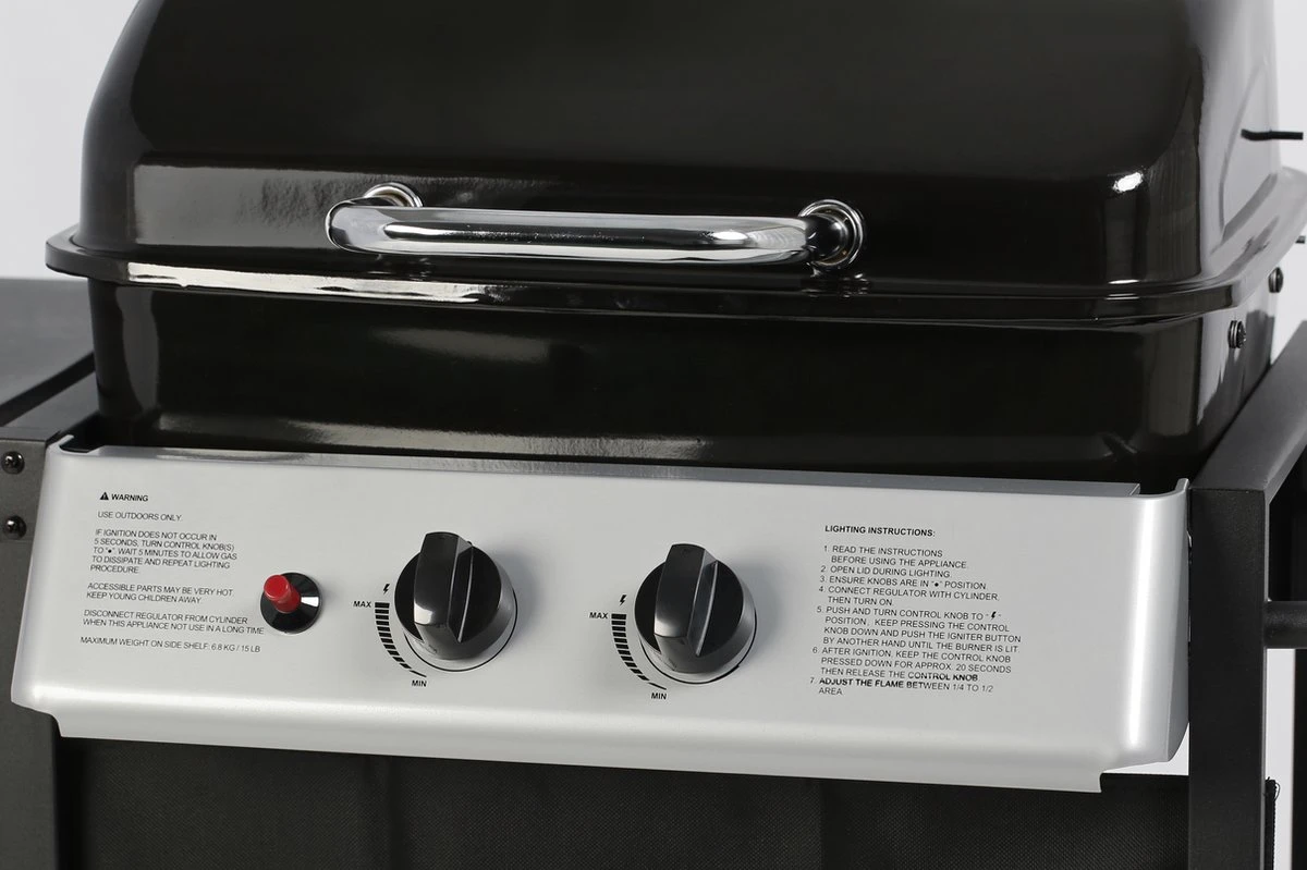 Bighorn Gasbarbecue En Grill – 2 Branders – Zwart 6 Bighorn Gasbarbecue En Grill – 2 Branders – Zwart - Afbeelding 6