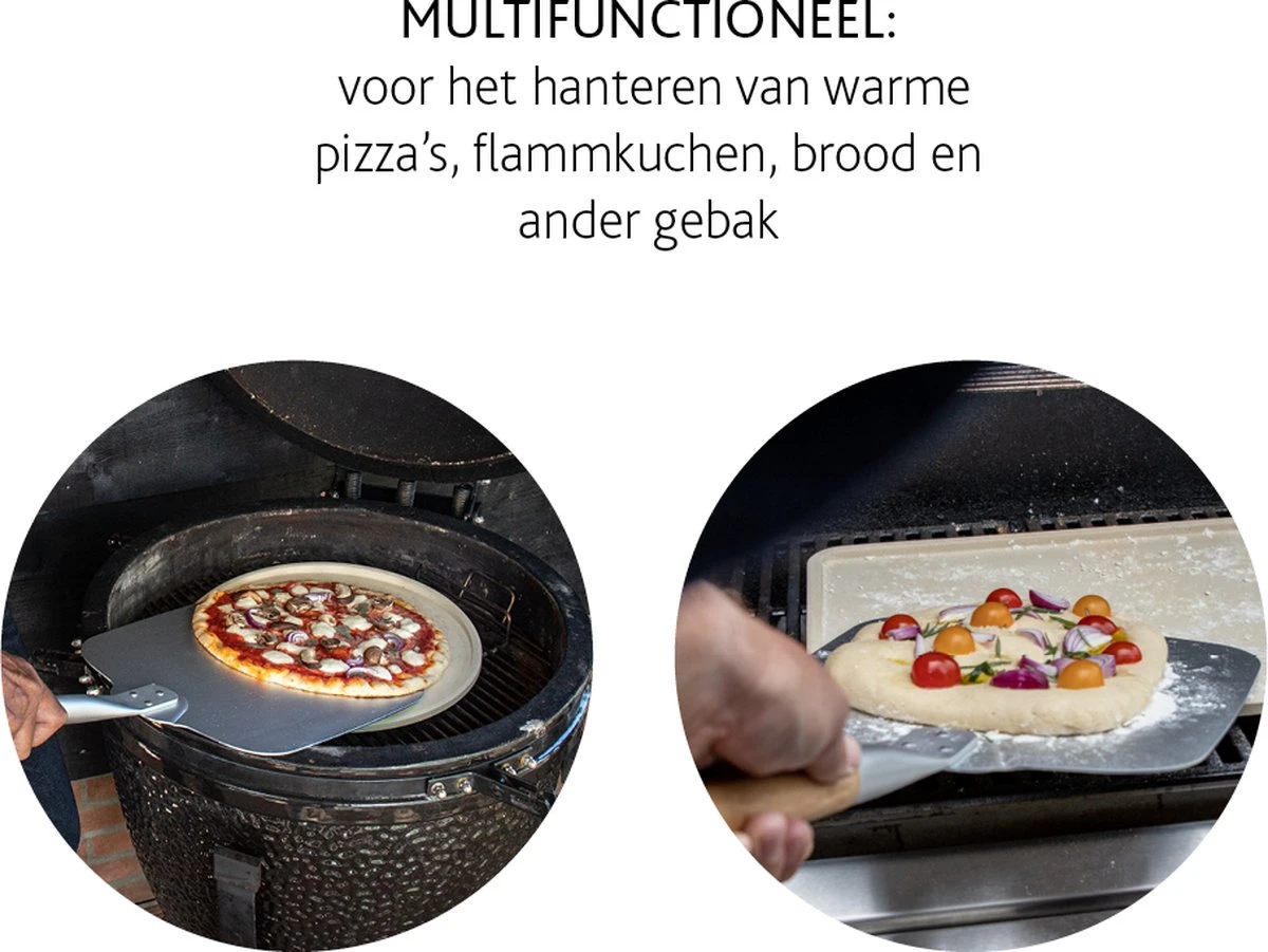 Boska Pizzaschep Barbecue - Kort Handvat - Stabiel - Aluminium - Eikenhout - BBQ Accessoires 2 Boska Pizzaschep Barbecue - Kort Handvat - Stabiel - Aluminium - Eikenhout - BBQ Accessoires - Afbeelding 2
