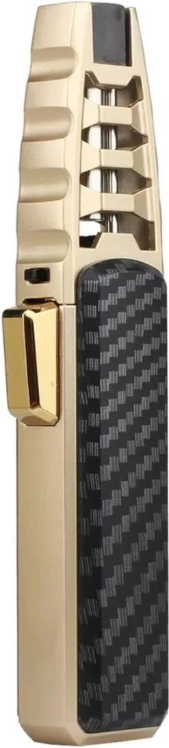 Merkloos Turbo Jetflame Aansteker - Gasbrander - Vuurwerk Torch - Crème Brûlée Brander - BBQ En Sigaren Aansteker - Windproof - Carbon Met Goudkleurige Metalen Behuizing -Optimaal Barbecue Winkel 272x1200 1