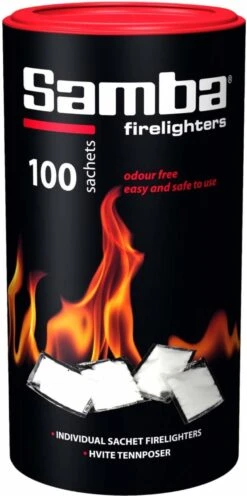 Samba Aanmaakzakjes Openhaard - 100 Stuks In Koker -Optimaal Barbecue Winkel 598x1200 1