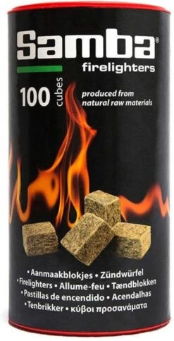 Samba Bruine Aanmaakblokjes Openhaard - 600 Stuks In Kokers - Omdoos -Optimaal Barbecue Winkel 614x1200 1