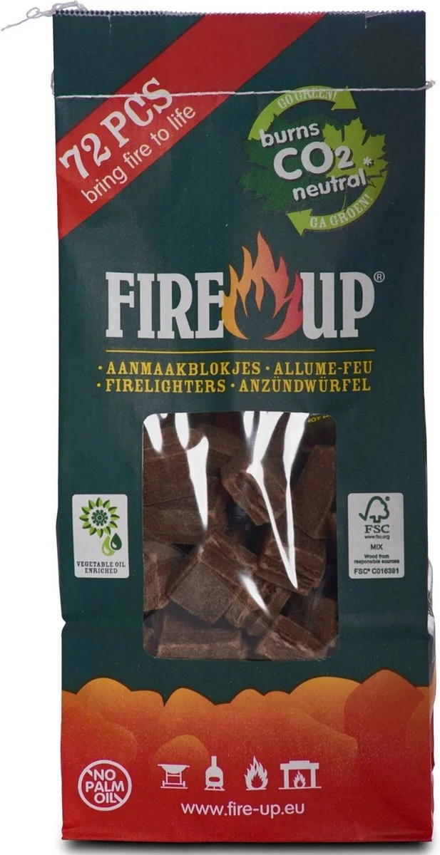 Fire-Up Aanmaakblokjes Bruin Zak/72st 2 Fire-Up Aanmaakblokjes Bruin Zak/72st - Afbeelding 2