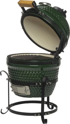 Patton Kamado Keramische Houtskoolbarbecue - 13" - Grilloppervlak Ø 28 Cm - Inclusief Heatdeflector - Groen -Optimaal Barbecue Winkel 682x1200