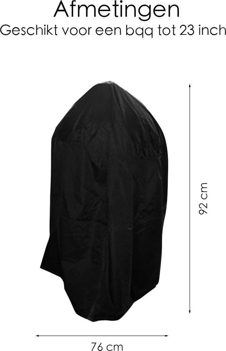 BBQ Beschermhoes - Voor Kamado - Universeel - Tot 23 Inch - Zwart 4 BBQ Beschermhoes - Voor Kamado - Universeel - Tot 23 Inch - Zwart - Afbeelding 4