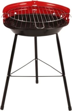 Houtskoolbarbecue Ø33 Cm | Verstelbare Grill BBQ | Halfopen | Zwart / Rood -Optimaal Barbecue Winkel 778x1200