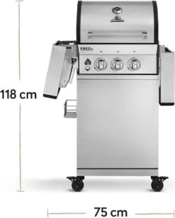 Burnhard Gas BBQ FRED JR. Deluxe - 2 Branders - Incl. Keramische Infraroodbrander & Afdekhoes - Deluxe -Optimaal Barbecue Winkel 961x1200